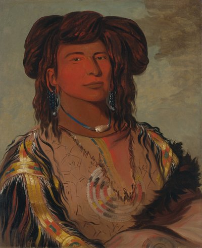 Ha-wón-je-tah, Ein Horn, Häuptling des Miniconjou-Stammes von George Catlin